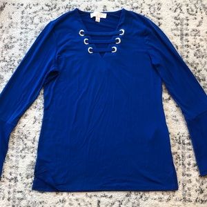 Michael Kors Bell Sleeve Blue Shirt Size Small